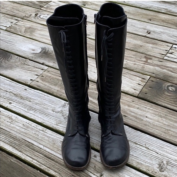 Barney’s New York tall black zip 39 combat boots - Picture 2 of 7